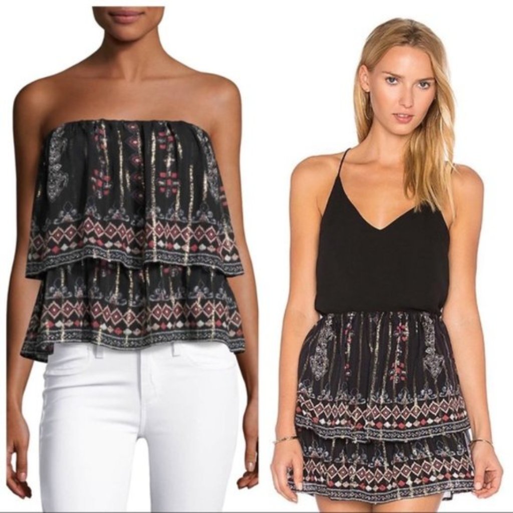 Joie Lyane Convertible Tiered Silk Skirt - Top Sz Small